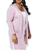Belldini Plus Size Textured Open-Front Cardigan, Size 3X
